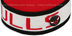 Bulls THE-BUTTON Knit Beanie Hat by Michell and Ness - 2nd View