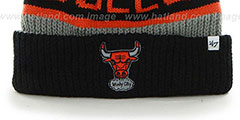 Bulls THE-CALGARY Black-Grey-Orange Knit Beanie Hat by Twins 47 Brand - 2nd View