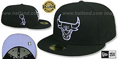 Bulls TROPHY LAVENDER-BOTTOM Black Fitted Hat by New Era - 2nd View