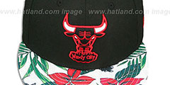 Bulls TROPTRIP BLOOM Black-Multi Fitted Hat by New Era - 2nd View