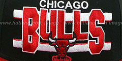 Bulls WORDSTRIPE SNAPBACK Black-Red Hat by New Era - 2nd View