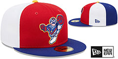 Cannon Ballers MILB MARVEL DEFENDERS Red-White-Royal Fitted Hat by New Era - 2nd View