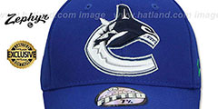 Canucks  SHOOTOUT Royal Fitted Hat by Zephyr - 2nd View