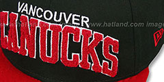 Canucks CHENILLE-ARCH SNAPBACK Black-Red Hat by New Era - 2nd View