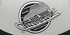 Canucks MONOCHROME XL-LOGO Grey-Black Fitted Hat by Mitchell and Ness - 2nd View