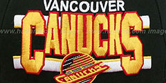 Canucks WORDSTRIPE SNAPBACK Black-Red Hat by New Era - 2nd View