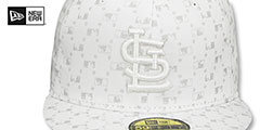 Cardinals MLB FLOCKING White-Grey Fitted Hat by New Era - 2nd View