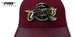 Cavaliers LOW-PRO GOLD METAL BADGE STRAPBACK Burgundy Hat by Pro Standard - 2nd View