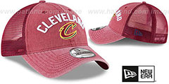 Cavaliers RUGGED-TEAM TRUCKER SNAPBACK Burgundy Hat by New Era - 2nd View