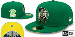 Celtics 17X NBA CHAMPS CITRUS POP Green-Yellow Fitted Hat by New Era - 2nd View