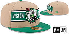 Celtics 2024 NBA DRAFT Camel-Green Fitted Hat by New Era - 2nd View