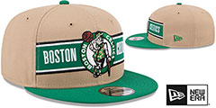 Celtics 2024 NBA DRAFT SNAPBACK Camel-Green Hat by New Era - 2nd View