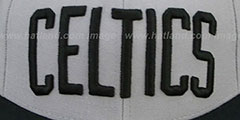 Celtics 2T XL-WORDMARK Grey-Black Fitted Hat by Mitchell and Ness - 2nd View