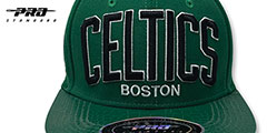 Celtics RETRO-ARCH STRAPBACK Black-White Hat by Pro Standard - 2nd View