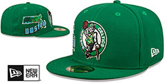 Celtics STATEVIEW Green Fitted Hat by New Era - 2nd View