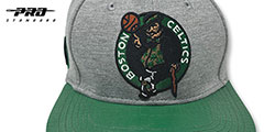 Celtics TEAM-BASIC STRAPBACK Grey Green Hat by Pro Standard - 2nd View