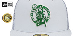 Celtics TEAM-BASIC TRUCKER White Fitted Hat by New Era - 2nd View