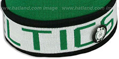 Celtics THE-BUTTON Knit Beanie Hat by Michell and Ness - 2nd View