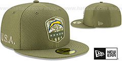 Chargers 2019 SALUTE-TO-SERVICE Olive Fitted Hat by New Era - 2nd View