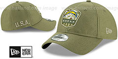 Chargers 2019 SALUTE-TO-SERVICE STRAPBACK Olive Hat by New Era - 2nd View