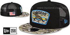 Chargers 2021 SALUTE-TO-SERVICE SNAPBACK Black-Desert Hat by New Era - 2nd View