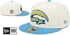 Chargers 2022 NFL SIDELINE Cream-Blue Fitted Hat by New Era - 2nd View