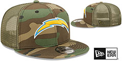 Chargers ARMY CAMO TRUCKER Hat by New Era - 2nd View