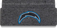 Chargers HEATHERED-SPEC Grey Knit Beanie Hat by New Era - 2nd View