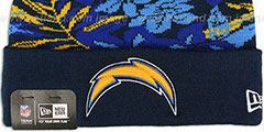 Chargers SNOW-TROPICS Navy Knit Beanie Hat by New Era - 2nd View