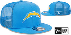 Chargers TEAM-BASIC TRUCKER SNAPBACK Blue Hat by New Era - 2nd View