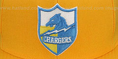 Chargers THROWBACK-BASIC SNAPBACK Gold Hat by Mitchell and Ness - 2nd View