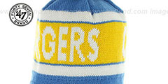 Chargers THROWBACK CRANBROOK Knit Beanie Hat by Twins 47 Brand - 2nd View