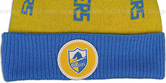 Chargers VERTICAL WORD BEANIE Gold-Sky by Mitchell and Ness - 2nd View