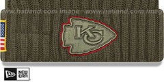 Chiefs 2017 SALUTE-TO-SERVICE Knit Beanie Hat by New Era - 2nd View