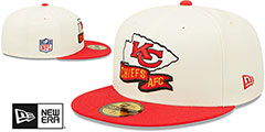 Chiefs 2022 NFL SIDELINE Cream-Red Fitted Hat by New Era - 2nd View