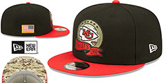 Chiefs 2022 SALUTE-TO-SERVICE SNAPBACK Black-Red Hat by New Era - 2nd View