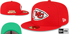 Chiefs SUPER BOWL IV CITRUS POP Red-Green Fitted Hat by New Era - 2nd View