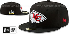 Chiefs SUPER BOWL LV TEAM-BASIC Black Fitted Hat by New Era - 2nd View