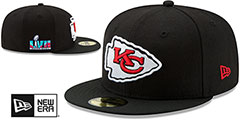 Chiefs SUPER BOWL LVII Black Fitted Hat by New Era - 2nd View