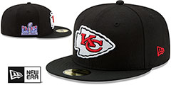 Chiefs SUPER BOWL LVIII Black Fitted Hat by New Era - 2nd View