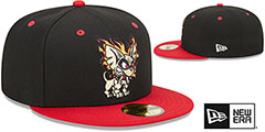 Chihuahuas MILB MARVEL DEFENDERS Black-Red Fitted Hat by New Era - 2nd View