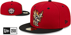 Chihuahuas MILB MARVEL DEFENDERS SIDE-PATCH Red-Black Fitted Hat by New Era - 2nd View