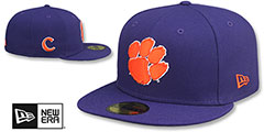 Clemson NCAA TEAM-BASIC SIDE PATCH Purple Fitted Hat by New Era - 2nd View