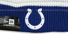 Colts NFL FIRESIDE White-Royal Knit Beanie Hat by New Era - 2nd View