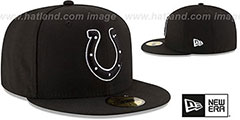 Colts NFL TEAM-BASIC Black-White Fitted Hat by New Era - 2nd View