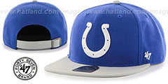 Colts SUPER-SHOT STRAPBACK Royal-Grey Hat by Twins 47 Brand - 2nd View