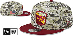 Commanders 2023 SALUTE-TO-SERVICE SNAPBACK Camo-Burgundy Hat by New Era - 2nd View