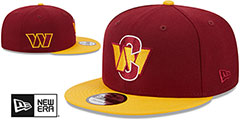 Commanders NFL LIGATURE SNAPBACK Burgundy-Gold Hat by New Era - 2nd View