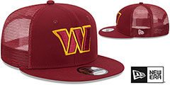 Commanders TEAM-BASIC TRUCKER SNAPBACK Burgundy Hat by New Era - 2nd View