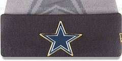 Cowboys 2015 GOLD COLLECTION Grey-Grey Knit Beanie Hat by New Era - 2nd View